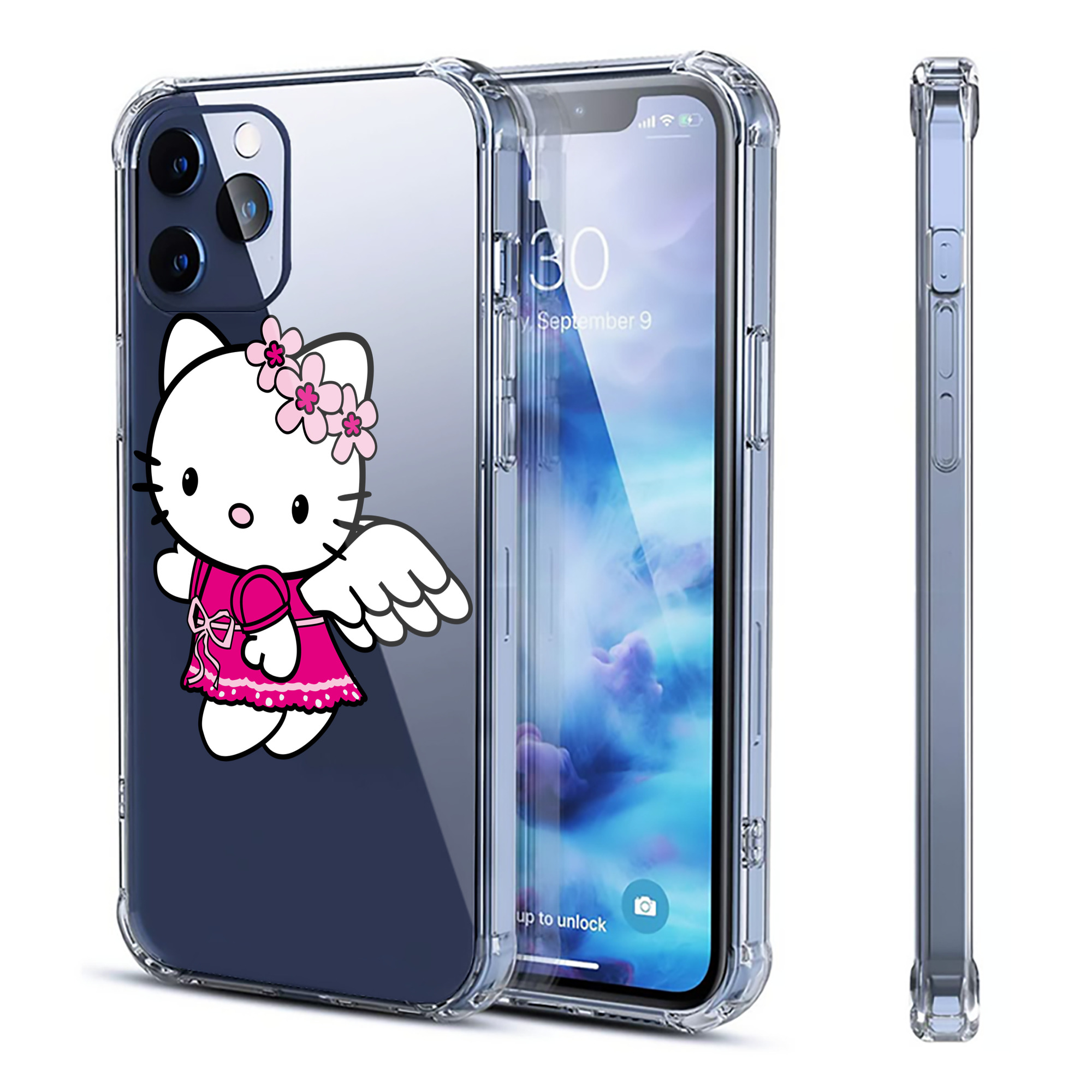 （画像用） Hello Kitty ハローキティ 【iPhone 12シリーズ対応】透明スマホケース（クリアソフトケース）